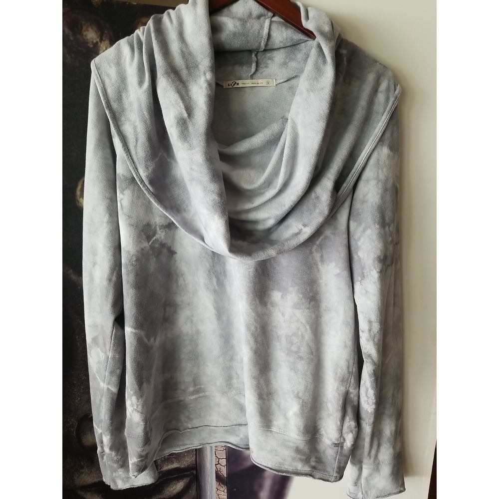 LVR Organic Womens Cowl Neck Long Sleeve Tie Dye Pullover Sweater Size S